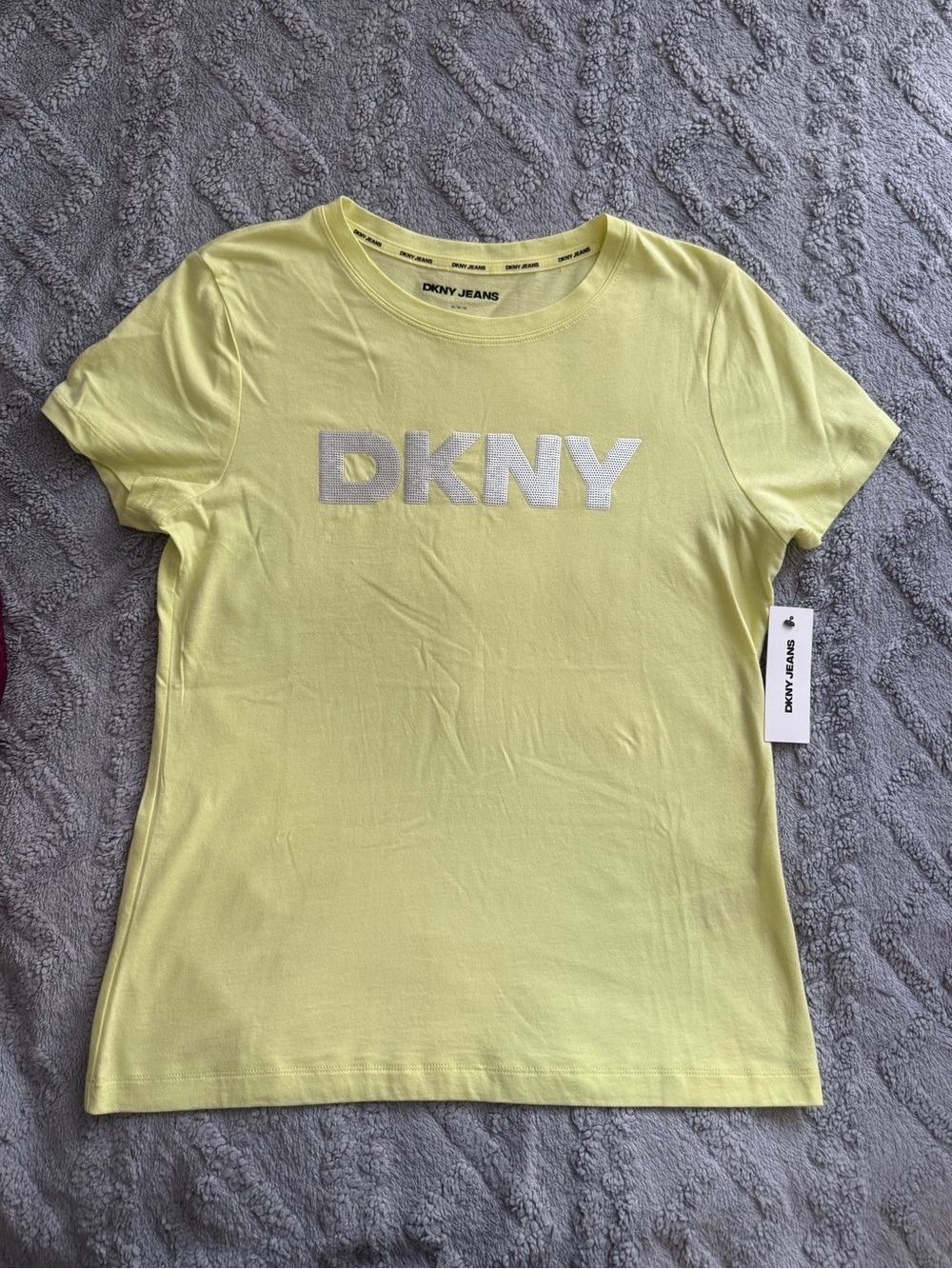 DKNY Yellow Short Sleeve Logo Crew Tee